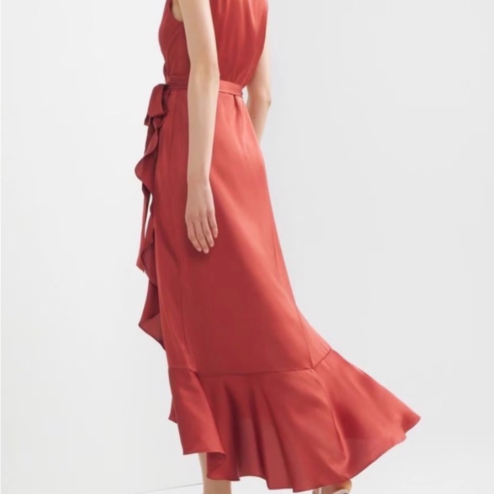 White House Black Market Coral/Rust High low Size 18 NWT Dress Wrap